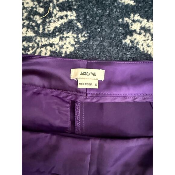 NWOT Jason Wu Bright Violet Polyester Wide Leg Trousers Sz. 10 - Picture 4 of 7